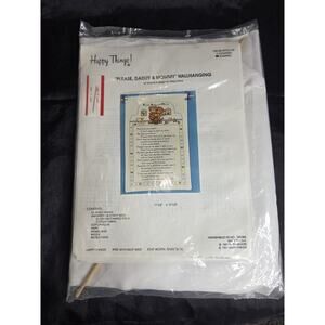 Happy Things Please Daddy & Mommy Wallhanging 11 1/2"×17 1/2" Cross Stitch Kit